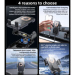 C307 360 Rotation Electric Locking 15W Wireless Fast Charging Transparent Car Phone Holder - Image 3