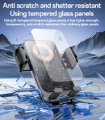 C307 360 Rotation Electric Locking 15W Wireless Fast Charging Transparent Car Phone Holder - Image 11