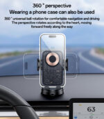 C307 360 Rotation Electric Locking 15W Wireless Fast Charging Transparent Car Phone Holder - Image 12