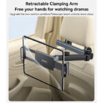 C294 360 Rotating Extra Wide Clamping Arm Long Hip Headrest Car Phone Holder - Image 3