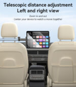 C294 360 Rotating Extra Wide Clamping Arm Long Hip Headrest Car Phone Holder - Image 10