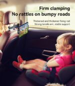 C294 360 Rotating Extra Wide Clamping Arm Long Hip Headrest Car Phone Holder - Image 11