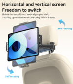 C294 360 Rotating Extra Wide Clamping Arm Long Hip Headrest Car Phone Holder - Image 12