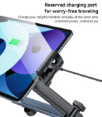 C294 360 Rotating Extra Wide Clamping Arm Long Hip Headrest Car Phone Holder - Image 13