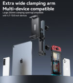 C294 360 Rotating Extra Wide Clamping Arm Long Hip Headrest Car Phone Holder - Image 14