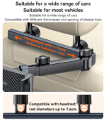 C294 360 Rotating Extra Wide Clamping Arm Long Hip Headrest Car Phone Holder - Image 15