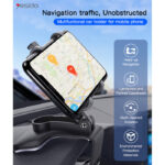 C101 Rearview Mirror 360 Rotating Hand Abs Flexible Stand Clamp Dashboard Phone Holder For Car - Image 2