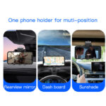 C101 Rearview Mirror 360 Rotating Hand Abs Flexible Stand Clamp Dashboard Phone Holder For Car - Image 3