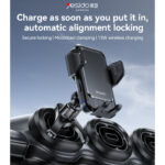 C312 Yesido Motorized Clamping Auto Alignment 15W Wireless Charging Car Air Vent Phone Holder - Image 2