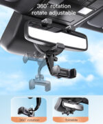 C193 Universal Car RearView Mirror Phone Holder Mirror Bracket 360 Degrees Car Mount Phone Holder - Image 9