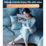 C295 360°Rotating Silicone Collet Floor Standing Tablet Cantilever Bracket Desktop Lazy Man Stand - Image 2