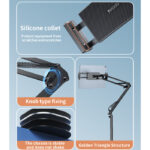 C295 360°Rotating Silicone Collet Floor Standing Tablet Cantilever Bracket Desktop Lazy Man Stand - Image 3
