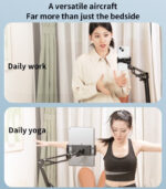 C295 360°Rotating Silicone Collet Floor Standing Tablet Cantilever Bracket Desktop Lazy Man Stand - Image 16