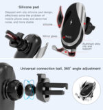 C78 Air Vent Phone Holder | Fast Charging Mount 15W Qi Wireless Mobile Phone Charger For Car - Image 10