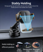 C261 360 Degree Rotation Car Mount Retractable Car Phone Holder|Telescopic Arm Suction Phone Holder - Image 11