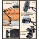 C296 360°Free Adjustment Multi-directional Folding Shaft Phone Holder | Desktop Lazy Man Stand - Image 3