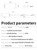 C296 360°Free Adjustment Multi-directional Folding Shaft Phone Holder | Desktop Lazy Man Stand - Image 8