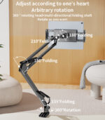 C296 360°Free Adjustment Multi-directional Folding Shaft Phone Holder | Desktop Lazy Man Stand - Image 10