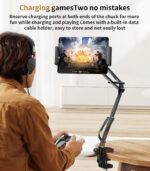 C296 360°Free Adjustment Multi-directional Folding Shaft Phone Holder | Desktop Lazy Man Stand - Image 12