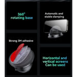 C268 360 Rotating Silicone Anti-slip Adsorption Automatic And Stable Clamping Dashboard Phone Holder - Image 3