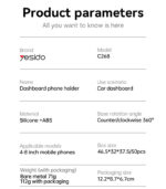 C268 360 Rotating Silicone Anti-slip Adsorption Automatic And Stable Clamping Dashboard Phone Holder - Image 8