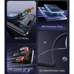 CA181 1.2M PD60W Fast Charging Type-C To Type-C 48-Strand Braided Cable Power LED Light Data Cable - Image 3