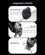 C197 15W Fast Charging Wireless Car Charger | 360 Rotating Suction Cup Air Vent | Phone Holder - Image 9