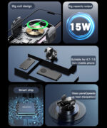 C197 15W Fast Charging Wireless Car Charger | 360 Rotating Suction Cup Air Vent | Phone Holder - Image 10