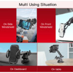 C111 360 Arm Truck Car Adjustable Mobile Phone Dash Windshield Clip Phone Holder On Dashboard - Image 3