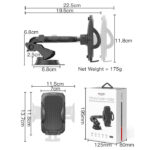 C111 360 Arm Truck Car Adjustable Mobile Phone Dash Windshield Clip Phone Holder On Dashboard - Image 5