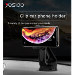 C1 Universal Spring Clip 360 Angle Rotation Mobile Phone Car Holder Suction Cup Car Phone Holder - Image 2