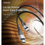 CA156 1.2Meter 60W Aluminum Alloy Nylon Braided Cable | Type-C To Type-C Fast Charge Data Cable - Image 2