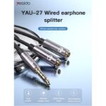 YAU27 15cm Nylon Braided 3.5mm Male Jack To Female Port Earphone Splitter AUX Audio Cable - Image 2