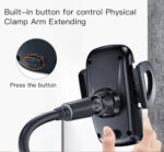 C112 Auto Extending Clamp Arm Long Flexible Arm Car Cup Phone Holder - Image 9