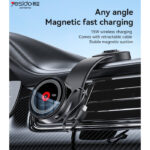 C314 360 Adjustable Aluminum Alloy Magnetic Wireless Charging Phone Holder With Retractable Cable - Image 2