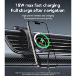 C314 360 Adjustable Aluminum Alloy Magnetic Wireless Charging Phone Holder With Retractable Cable - Image 4