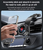 C314 360 Adjustable Aluminum Alloy Magnetic Wireless Charging Phone Holder With Retractable Cable - Image 10