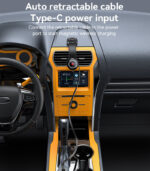 C314 360 Adjustable Aluminum Alloy Magnetic Wireless Charging Phone Holder With Retractable Cable - Image 11