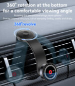 C314 360 Adjustable Aluminum Alloy Magnetic Wireless Charging Phone Holder With Retractable Cable - Image 16