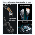 CA133C 2 Meter 18W Fast Charging USB to Type-C Aluminum Alloy Braided Data Cable - Image 3