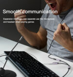 YAU28 15cm 3.5mm Male Jack To Female Earphone And Microphone Port AUX Audio Cable - Image 9