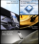 YAU81 Zinc Alloy Low Latency 8meter Stable Transmission Built-in Microphone Car Bluetooth Receiver - Image 8