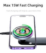 C292 360 Free Rotating LED Breathing Indicator Light Max 15W Fast Charging Wireless Phone Holder - Image 13