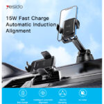 C188 Car Phone Holder | 15W Fast Charge Automatic Induction Alignment Universal Cradle Car Charger - Image 2