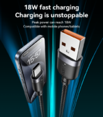 CA133C 2 Meter 18W Fast Charging USB to Type-C Aluminum Alloy Braided Data Cable - Image 9