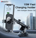 C118 Suction Cup 15w Qi Wireless Charger Holder Factory Custom Car Phone Holder Wireless Charging - Image 6