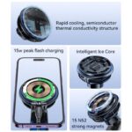 C311 Semiconductor Cooling Dual Ambient Lighting 15W Fast Charging Wireless Charger Car Phone Holder - Image 3