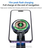 C311 Semiconductor Cooling Dual Ambient Lighting 15W Fast Charging Wireless Charger Car Phone Holder - Image 14