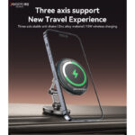 C306 360 Rotation Three Axis Stable Anti Shake Zinc Alloy 15W Wireless Charging Phone Holder - Image 2