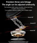 C306 360 Rotation Three Axis Stable Anti Shake Zinc Alloy 15W Wireless Charging Phone Holder - Image 10